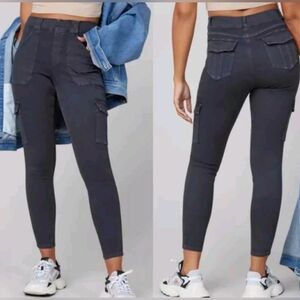 Spanx Petite Pants Stretch‎ Twill Ankle Cargo Dark Gray